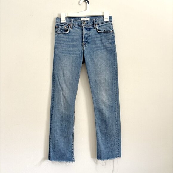 GRLFRND Tatum Bootcut Raw Hem Jeans in Highway Star Blue Women’s Size 24 - Picture 1 of 8